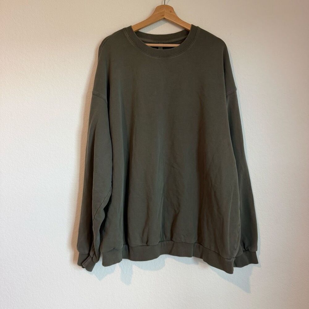 Skims Military Army Green Relaxed Fit Terry Crewneck Sweatshirt Size 2X